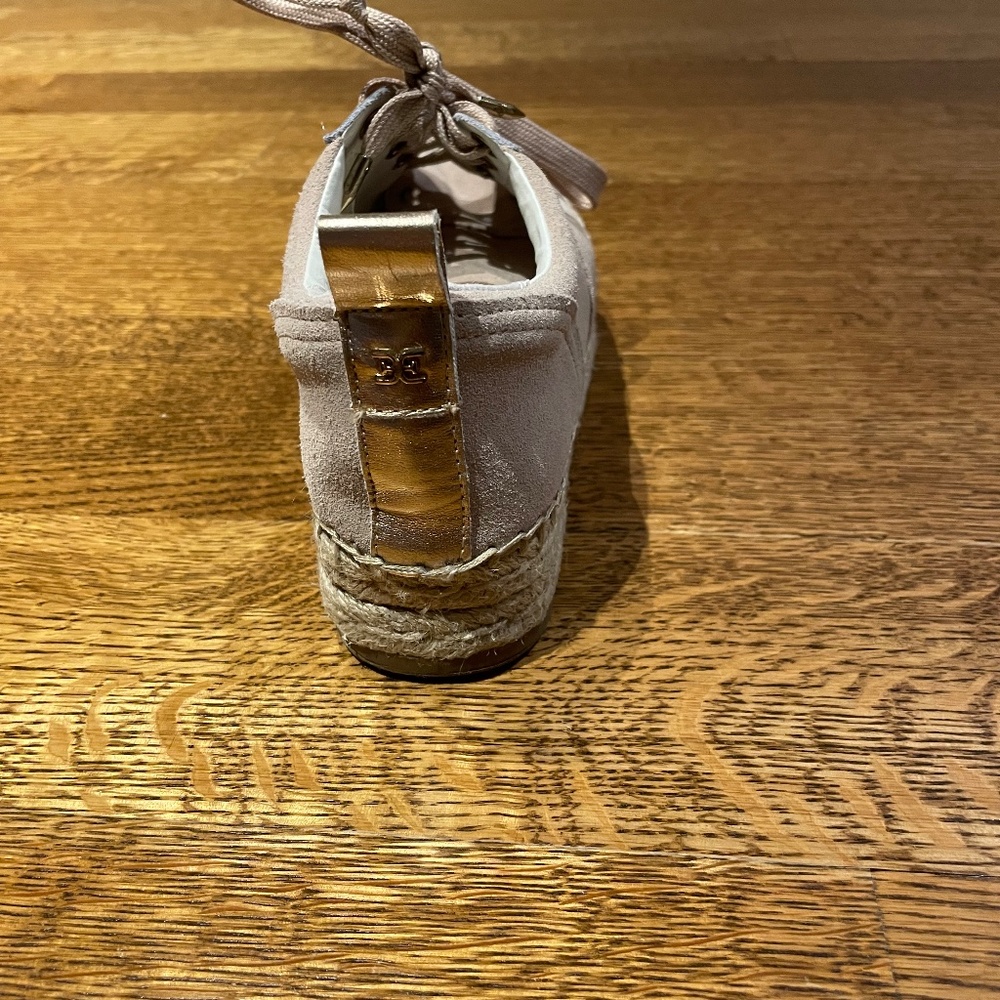 Sam Edelman Espadrille Wedge Shoe -Blush suede - Picture 5 of 12